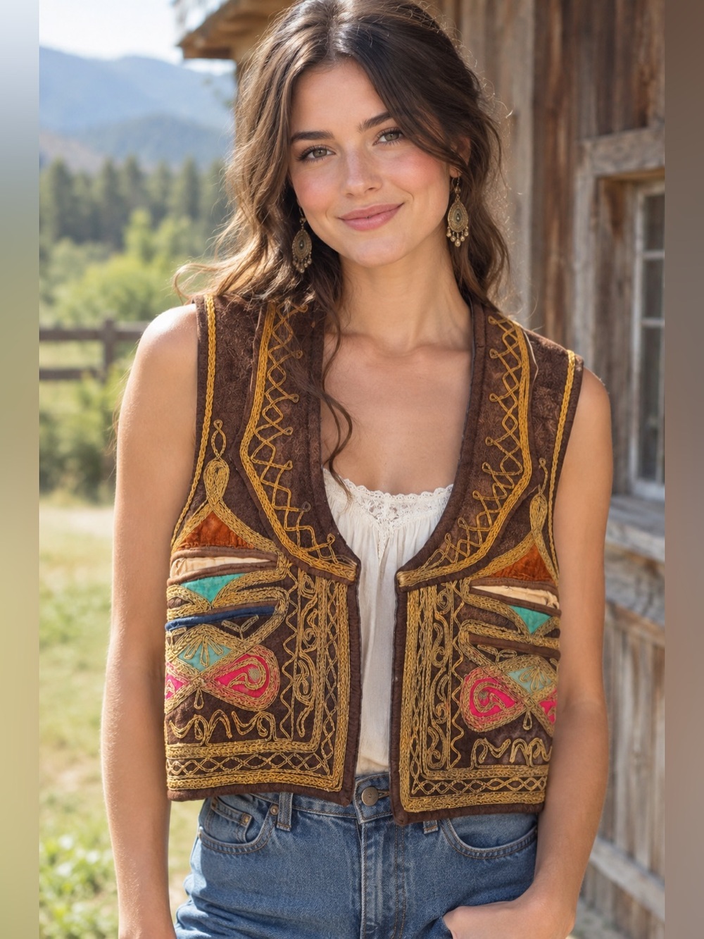 Vintage Turkish Ottoman Anatolian ethnic vest Jimi Hendrix unisex